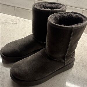 UGG Charcoal Fur-Lined Boots. Hardly Worn! Like New